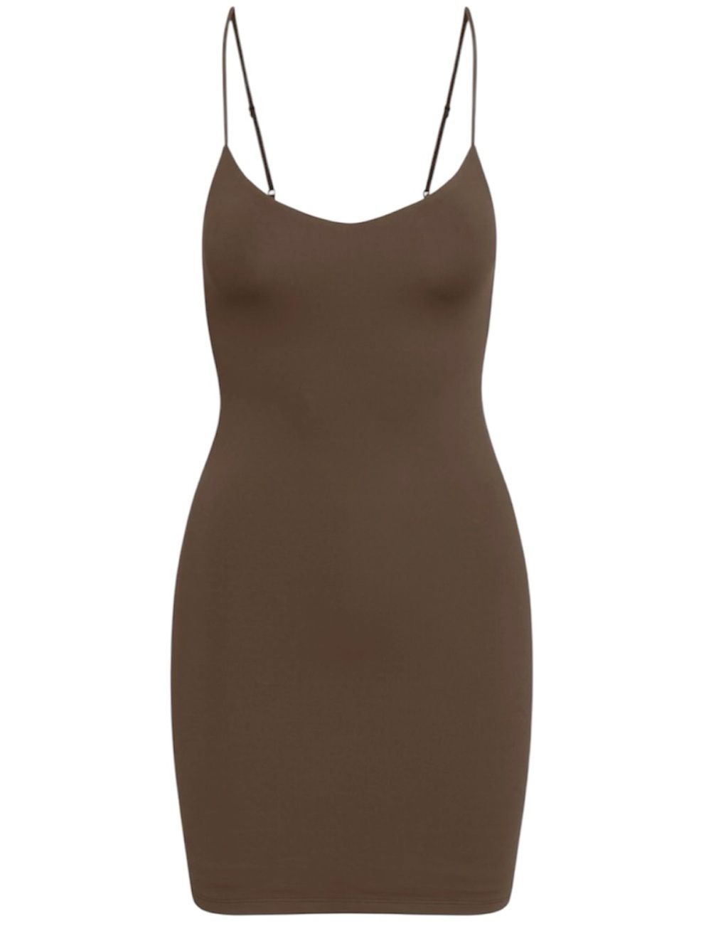 Babaton Contour Cami Mini Slip Dress in Chocolate Brown Sz S 97386